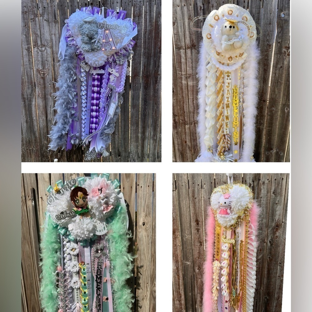 HOMECOMING Mum Corsage Sash custom theme anime Mum Graduation Leis all colors